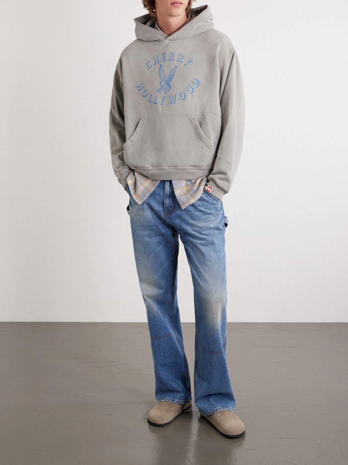 Cherry Los Angeles - Logo-Print Cotton-Jersey Hoodie - Gray