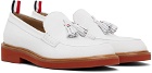 Thom Browne White Suede Tassel Loafers