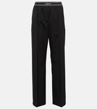 Loewe Logo-jacquard wool wide-leg pants