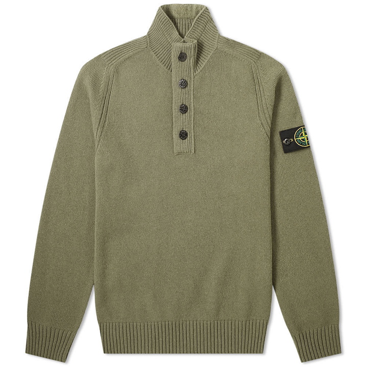 Photo: Stone Island Lambswool Button Half Zip Knit