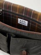 Barbour - A.P.C. Leather-Trimmed Waxed Cotton-Canvas Messenger Bag - Green