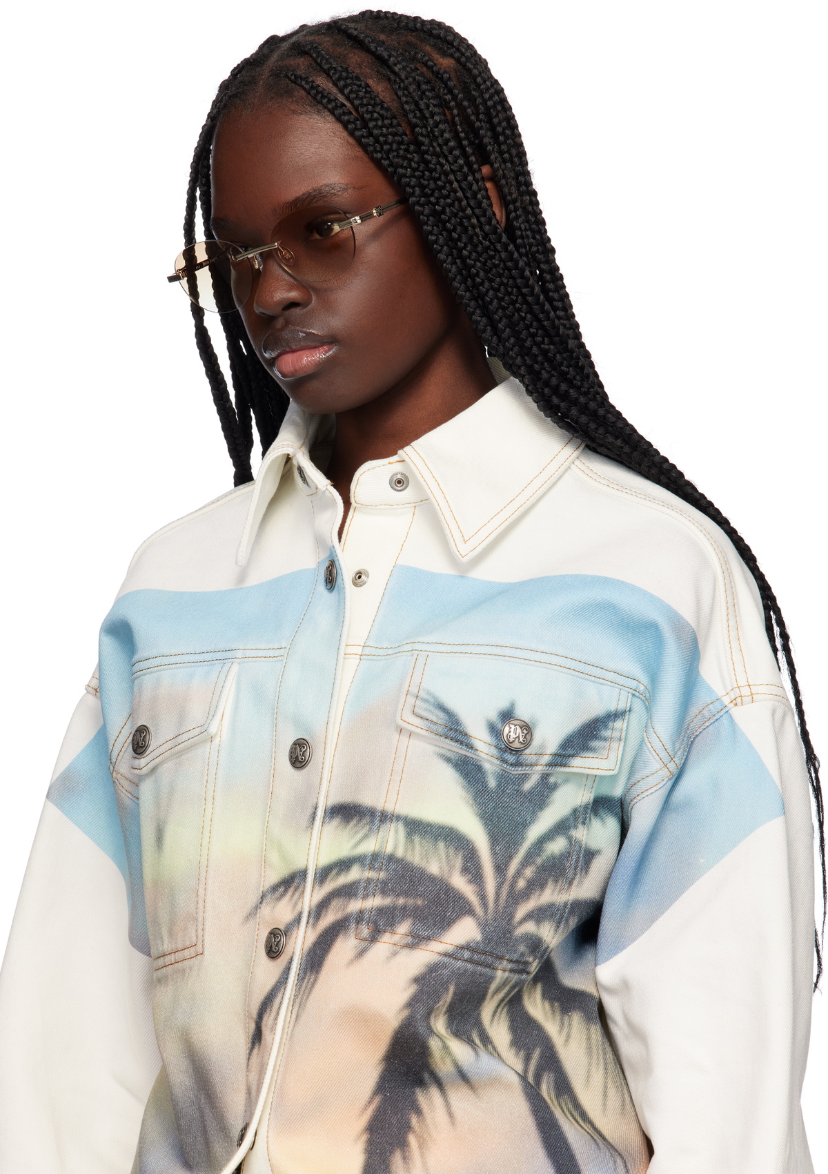 Palm Angels Gold Crystal Sunglasses