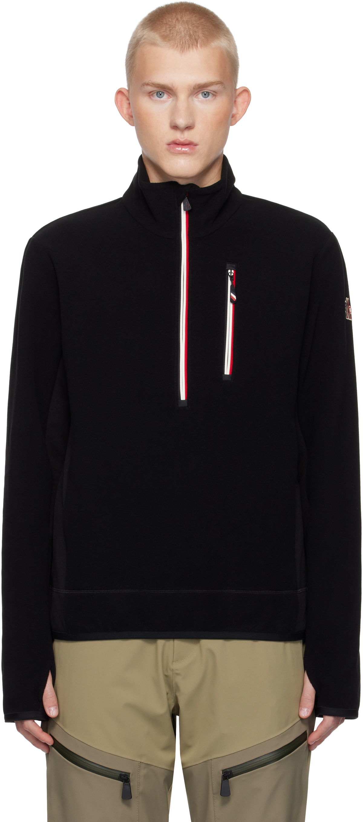 モンクレール TRICOT LUPETTO C.ZIP ニット セーター L Moncler Lupetto Tricot Sweater - Black | Editorialist