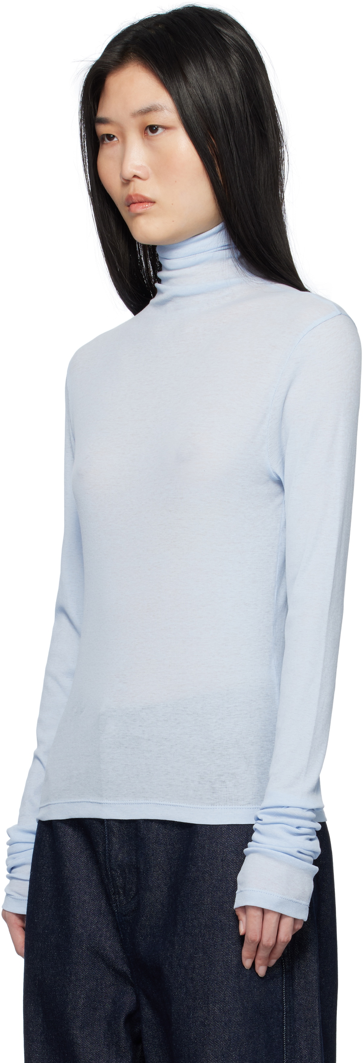 LE17SEPTEMBRE Blue Sheer Turtleneck