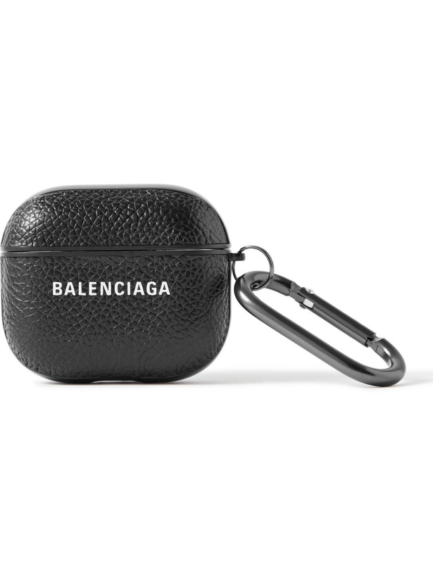 Photo: Balenciaga - Logo-Print Full-Grain Leather AirPods Pro Case
