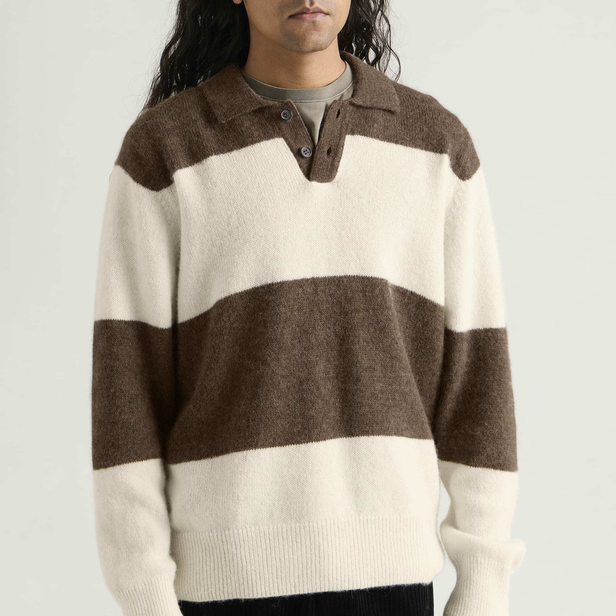 Corridor Men's Brushed Knit Rugby in Natural