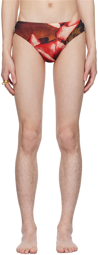 Photo: Jean Paul Gaultier Red 'The Roses' Swim Briefs
