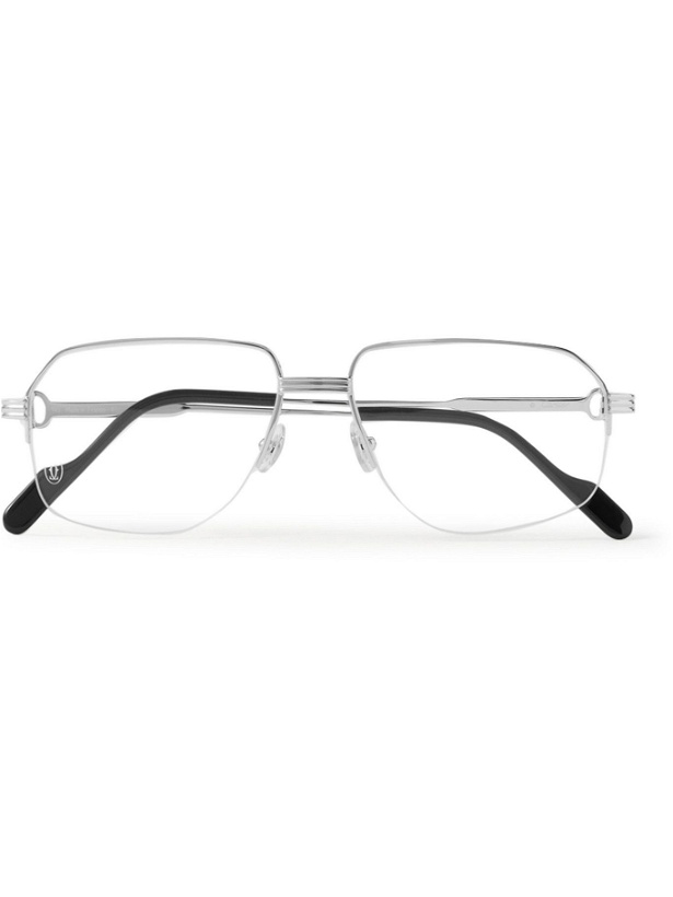 Photo: Cartier Eyewear - Rectangular-Frame Gold-Tone Optical Glasses