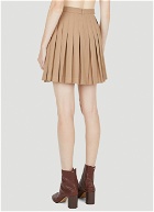 Belt Straps Pleated Skirt in Brown