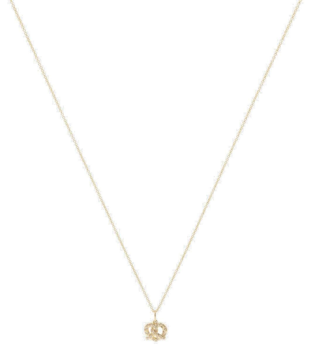 Photo: Sydney Evan Pretzel 14kt gold charm necklace with diamonds