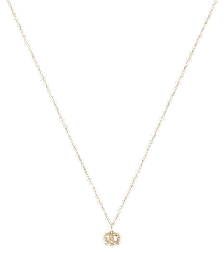 Photo: Sydney Evan Pretzel 14kt gold charm necklace with diamonds