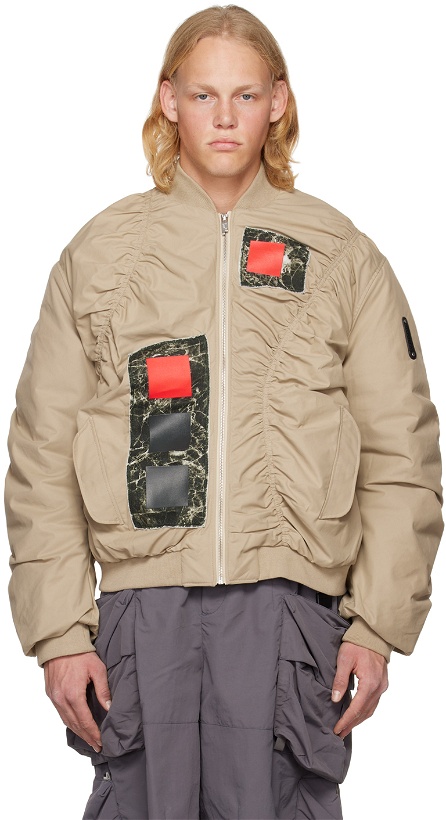 Photo: A-COLD-WALL* Taupe Cubist Bomber Jacket