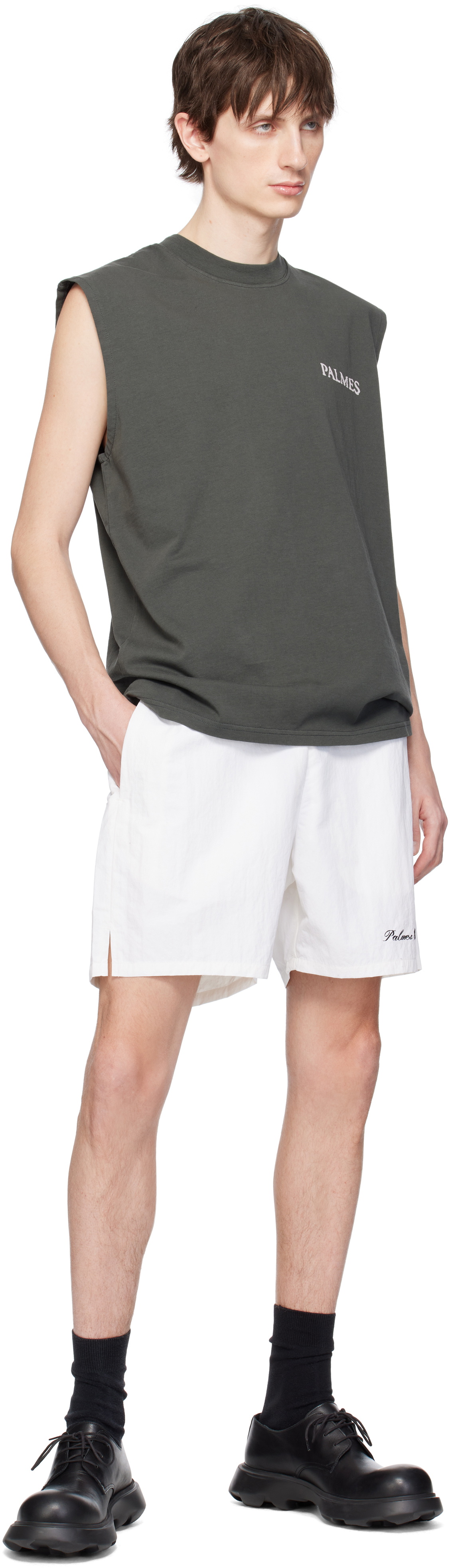 Palmes White Global Tennis Shorts