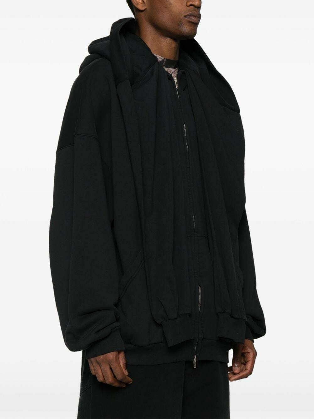 25SS new/BALENCIAGA コットンパーカー Hoodie Black Men's New Year Series 25 - Hoodie Large Fit in Black Faded
