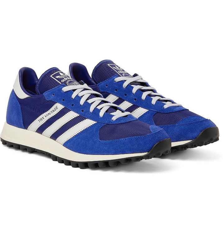 Photo: ADIDAS ORIGINALS - SPEZIAL TRX Vintage Leather-Trimmed Shell and Suede Sneakers - Blue