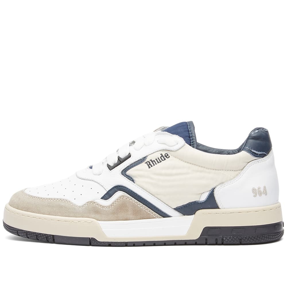 Rhude Racing Tree Rhude Men's Racing Sneakers in White/Navy/Beige Rhude