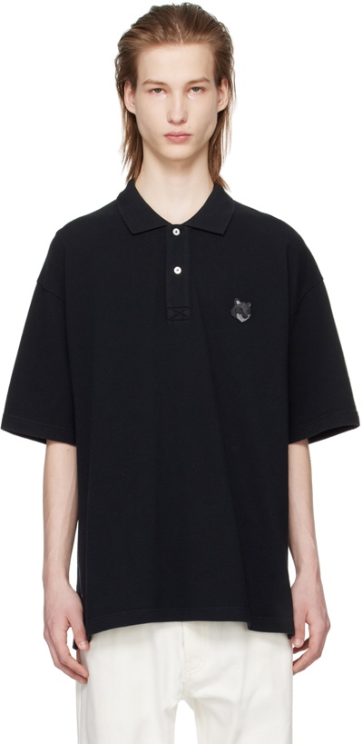 Photo: Maison Kitsuné Black Bold Fox Head Polo