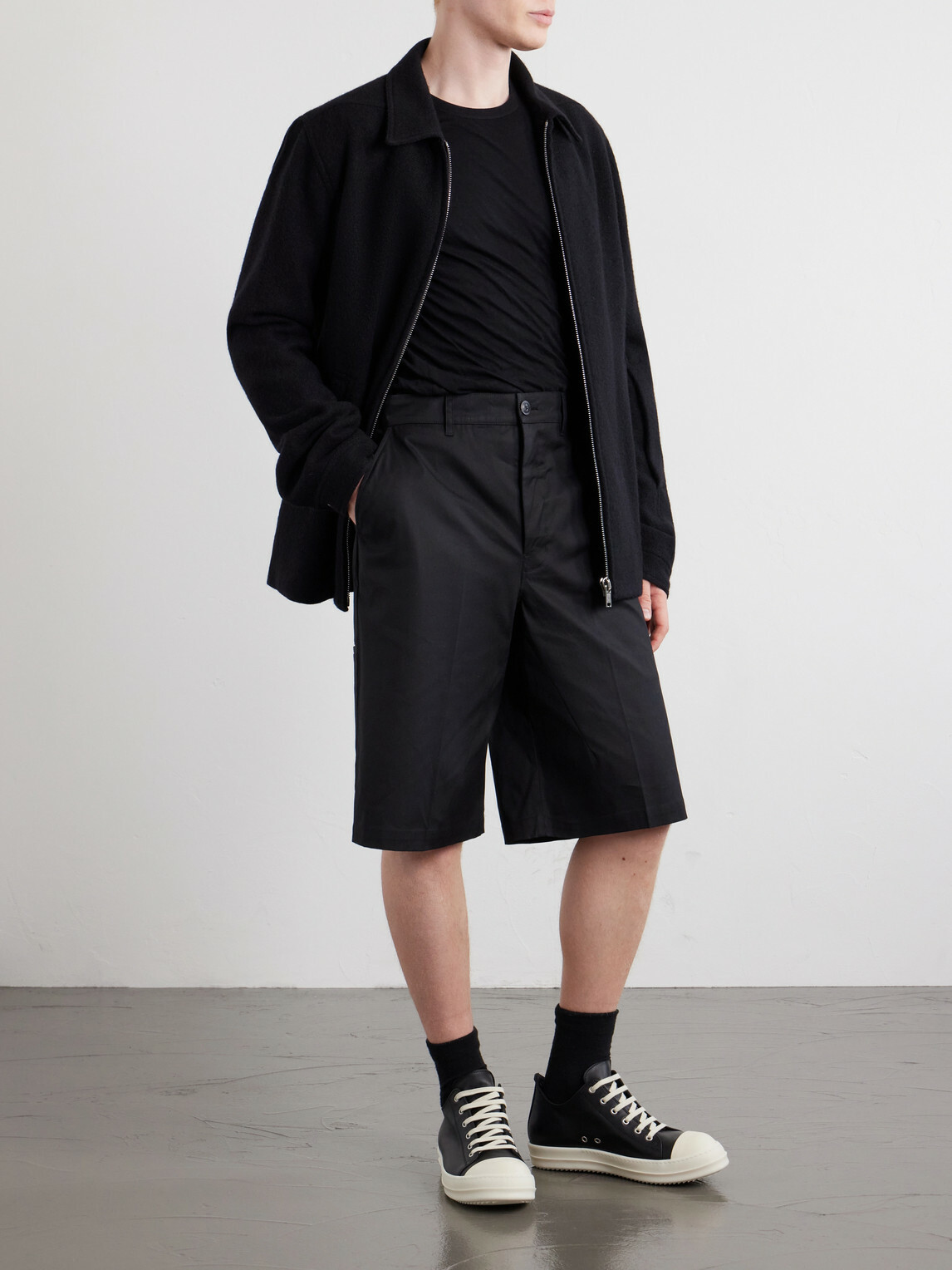 Rick Owens - Straight-Leg Cotton-Blend Canvas Shorts - Black