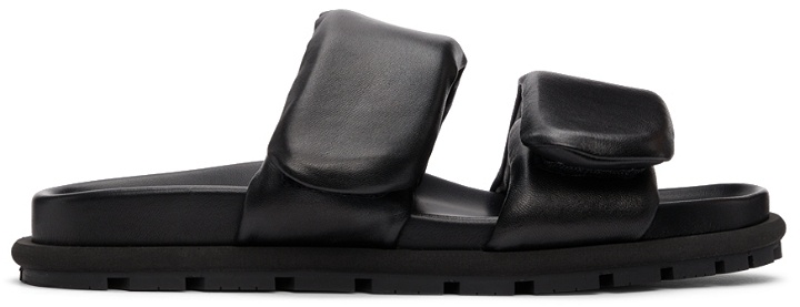Photo: Dries Van Noten Black Leather Padded Sandals