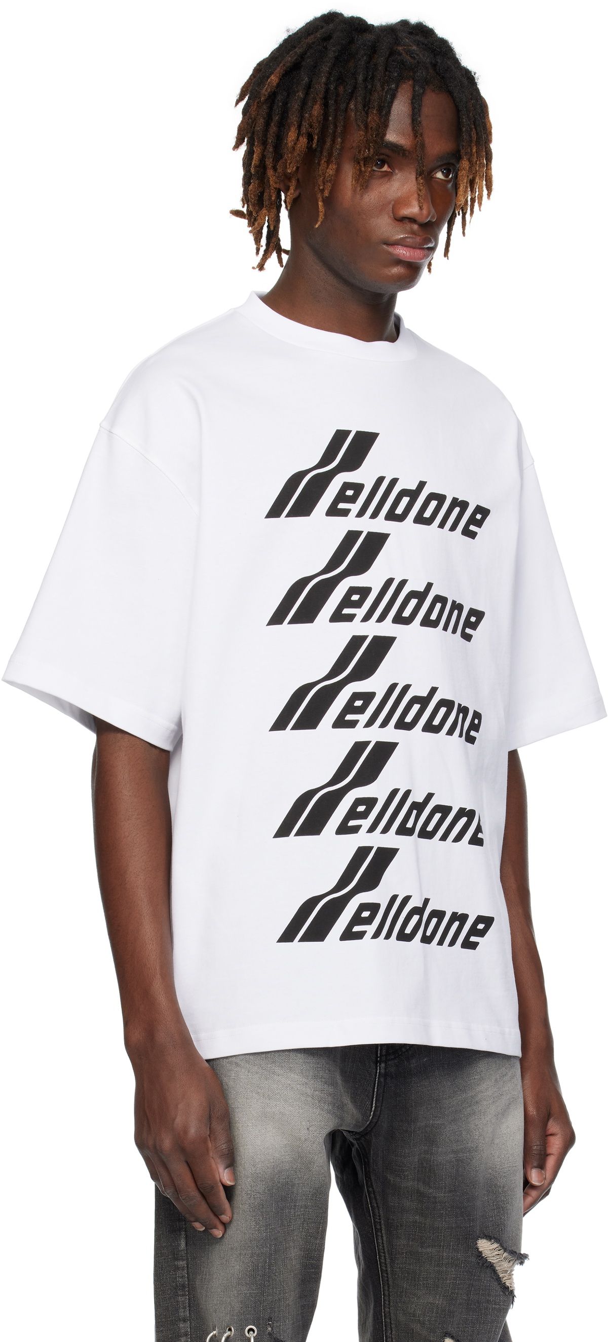 We11Done ♥ Well Done T-Shirt /追跡付 We11done White 'WELLDONE' Front Logo T-shirt We11done