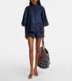 Zimmermann Mahon broderie anglaise denim shorts