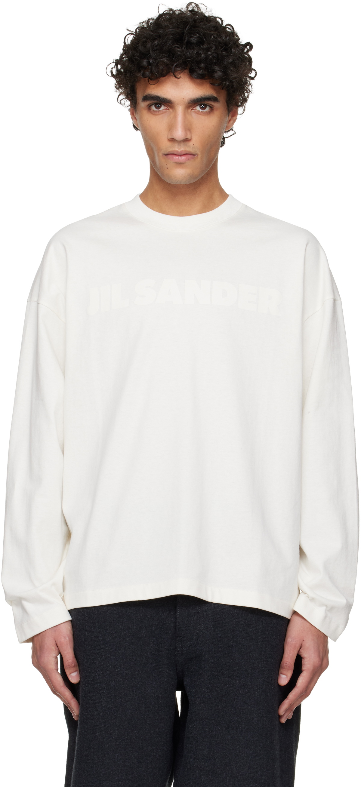 Jil Sander: White Logo T-shirt | SSENSE