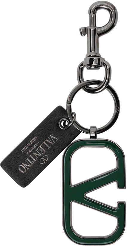 Photo: Valentino Garavani Green & Gunmetal VLogo Signature Keychain
