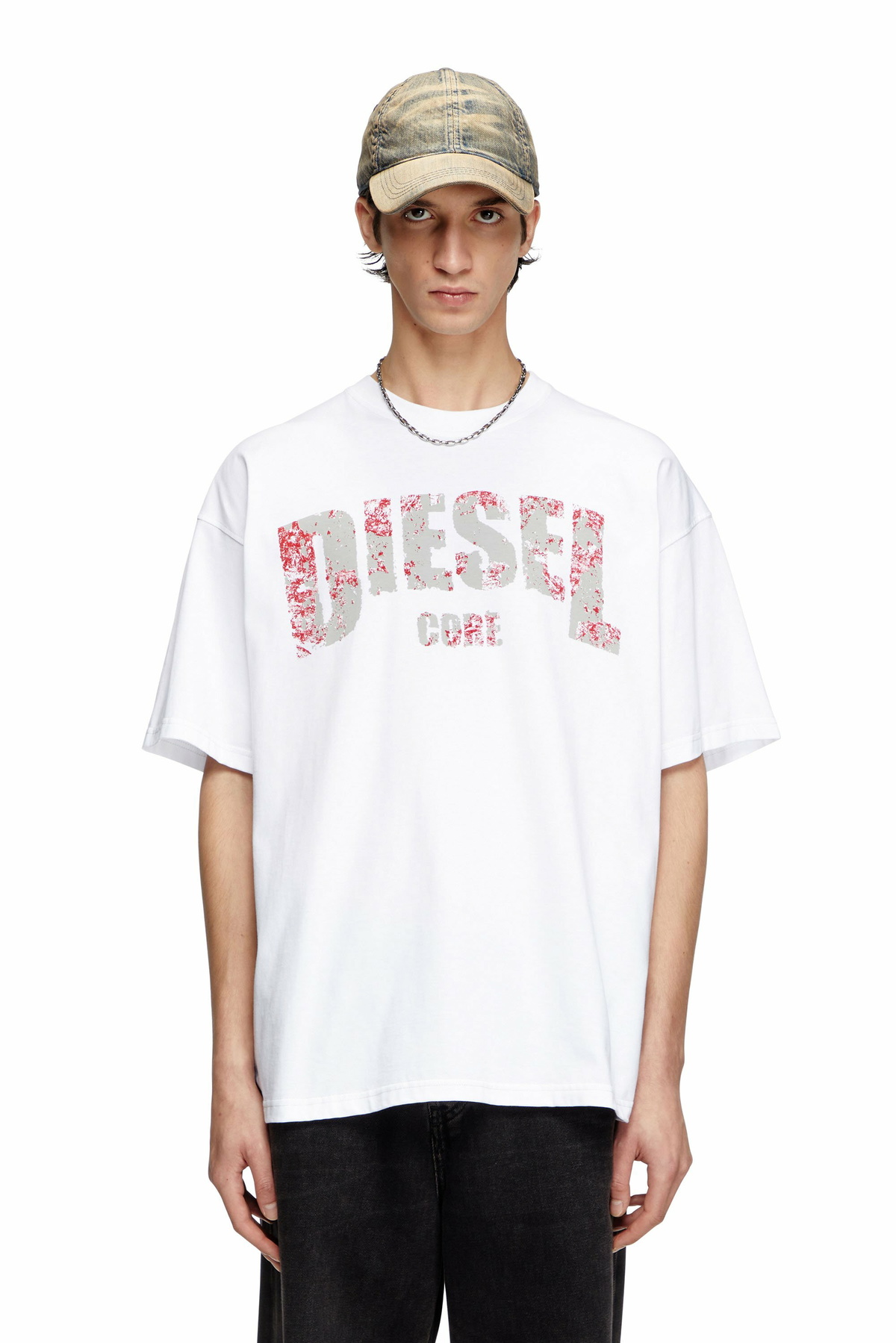 Diesel T-shirt with Diesel Core print - T-Shirts Mens in White Diesel