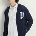 Les Deux Men's Prince Lace Knitted Cardigan in Dark Navy