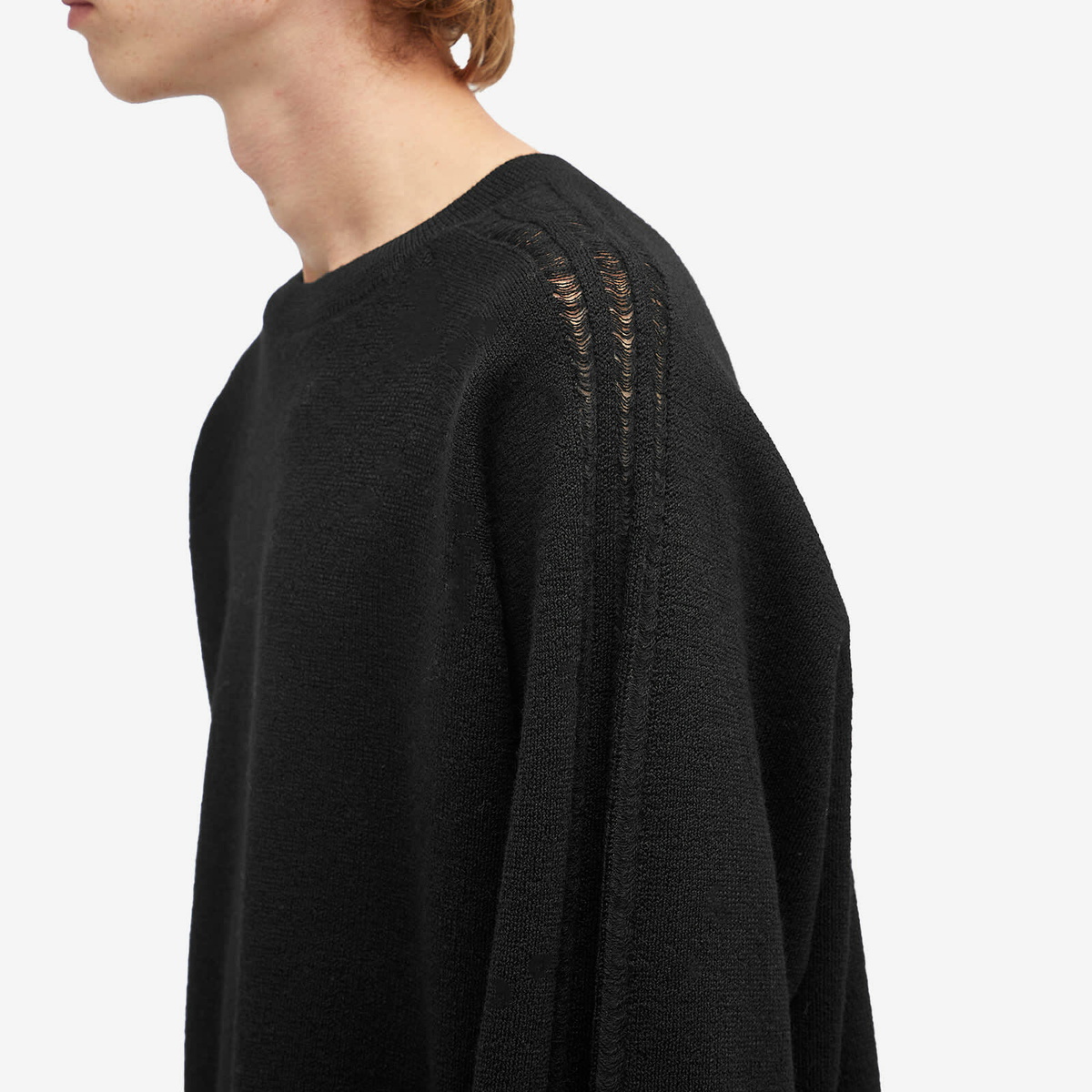 Y-3　「U TECH KNIT CREW SWEATER」 Y-3 Black Graphic Knit Sweater Y-3