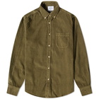 Portuguese Flannel Men's Lobo Button Down Corduroy Shirt in Olive