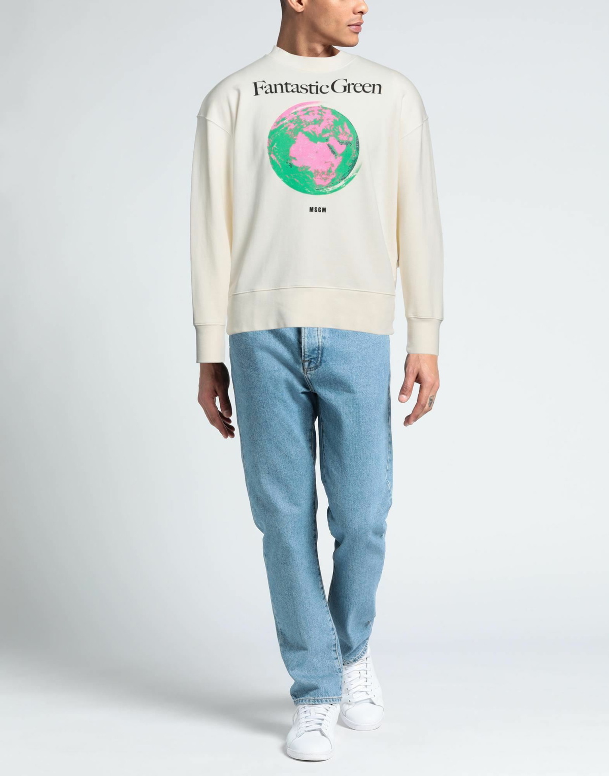 Msgm Mens Sweatshirt Ivory