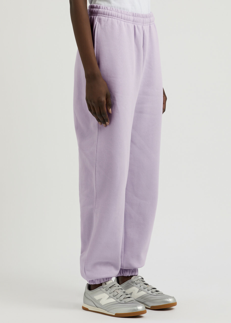 Rotate Sunday Logo-embroidered Cotton Sweatpants Purple