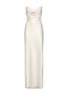 ERMANNO SCERVINO Embroidered Satin Long Dress