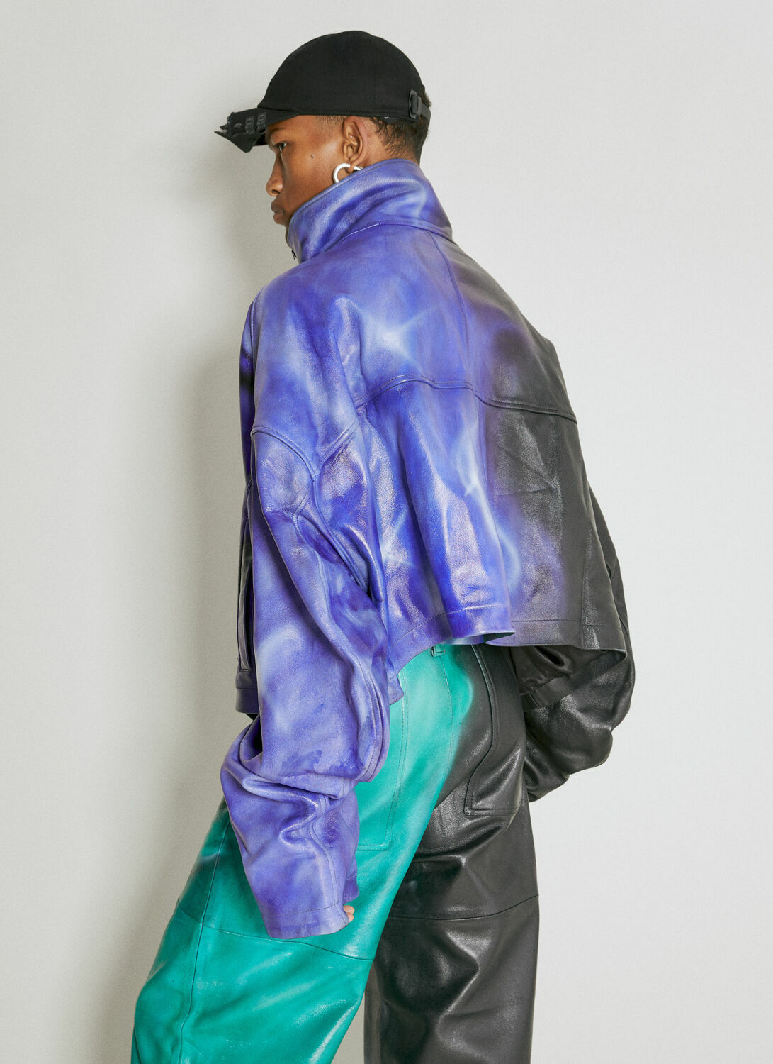 Gerrit Jacob Oversized High Neck Leather Jacket