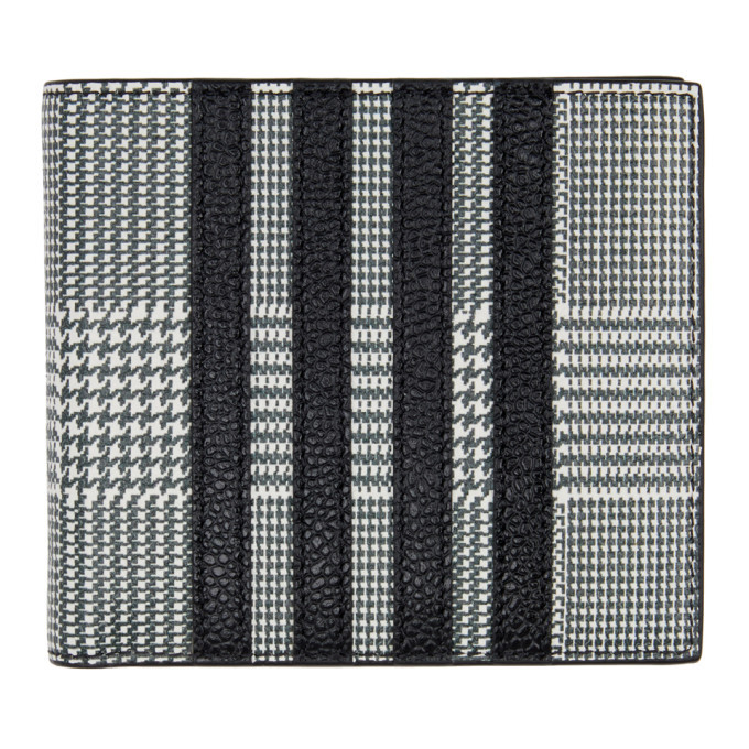 Photo: Thom Browne Black Prince of Wales 4-Bar Billfold Wallet