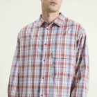 Snow Peak Men's Fade Check Breezy Shirt in Red