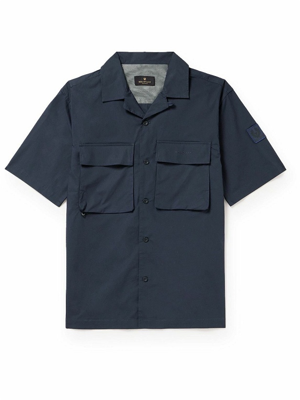 Photo: Belstaff - Rove Convertible-Collar Stretch-Cotton Poplin Shirt - Blue