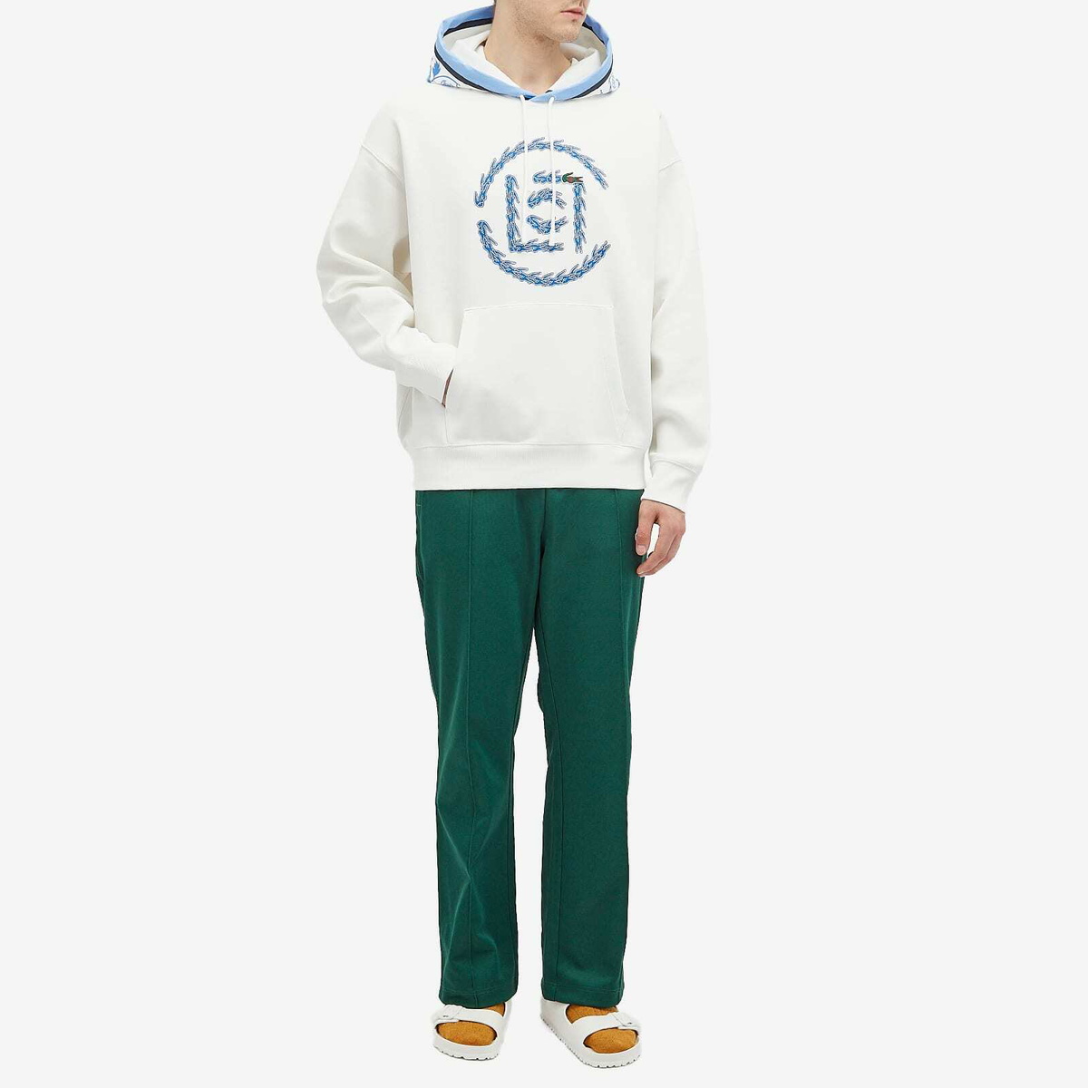 ★Lacoste x CLOT Logo Hoodie 関税込★ Lacoste Men's x CLOT Logo Hoodie in Flour/Cobalt Lacoste