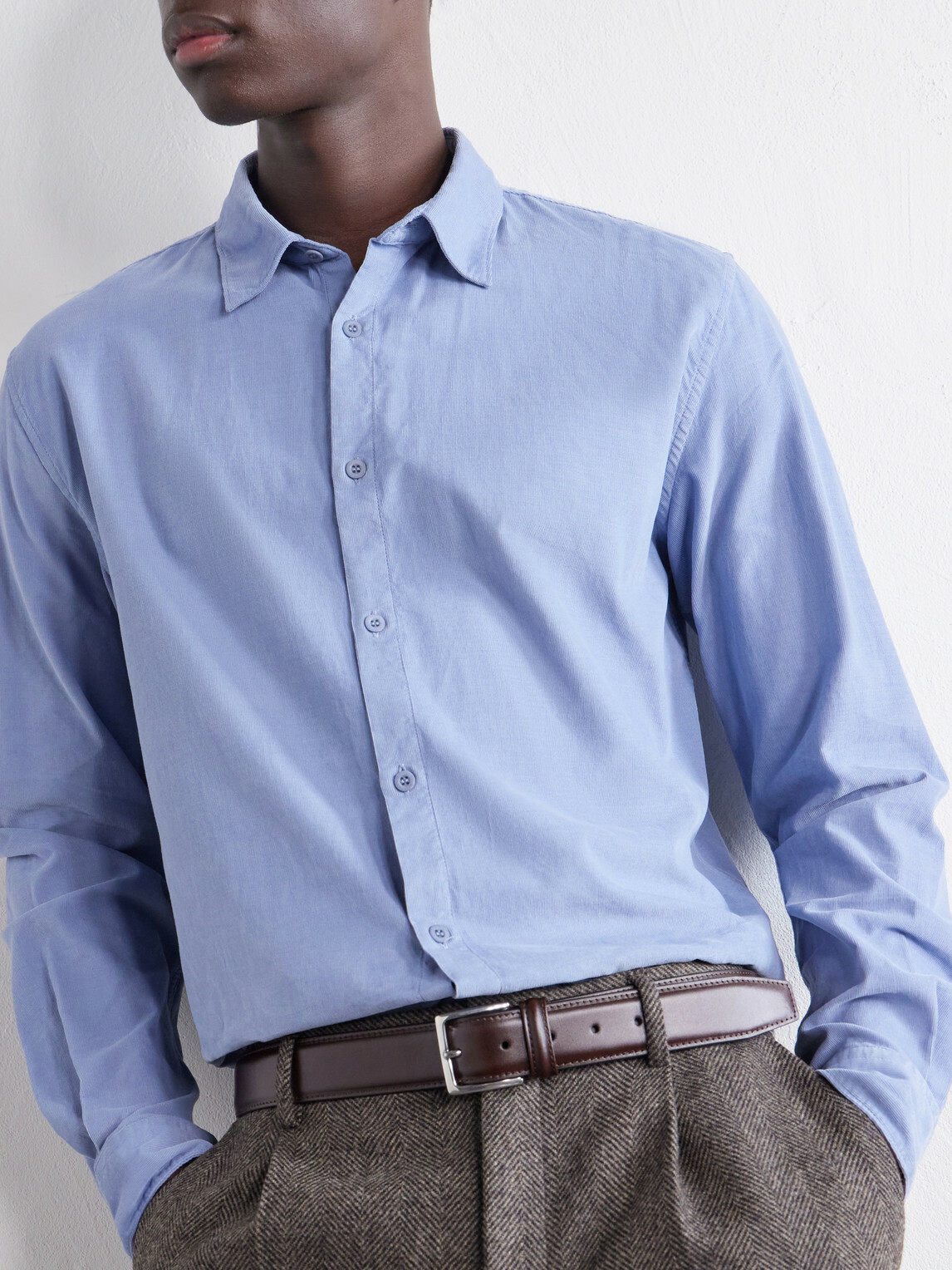 Sunspel - Cotton-Corduroy Shirt - Blue