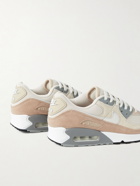 Nike - Air Max 90 Leather-Trimmed Suede and Canvas Sneakers - Neutrals