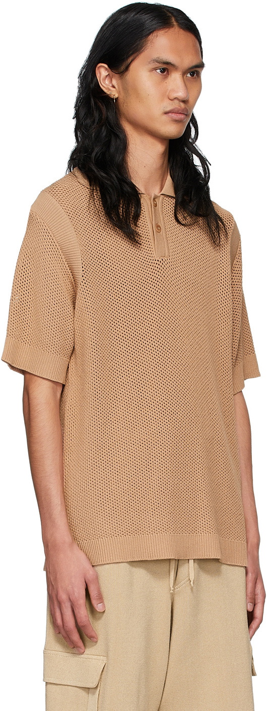 ANDREĀDAMO SSENSE Exclusive Brown Viscose Polo