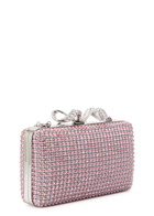 Self-portrait Crystal-embellished Satin box Clutch - Pink - One Size