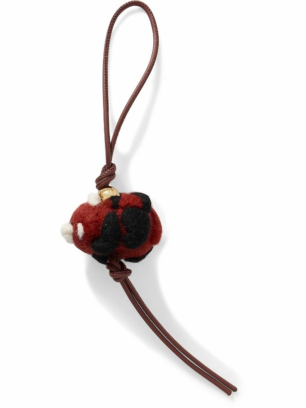 Photo: LOEWE - Red Panda Felt, Leather and Gold-Tone Bag Charm
