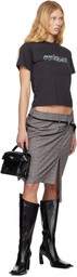 Ottolinger Gray Drape Pencil Miniskirt
