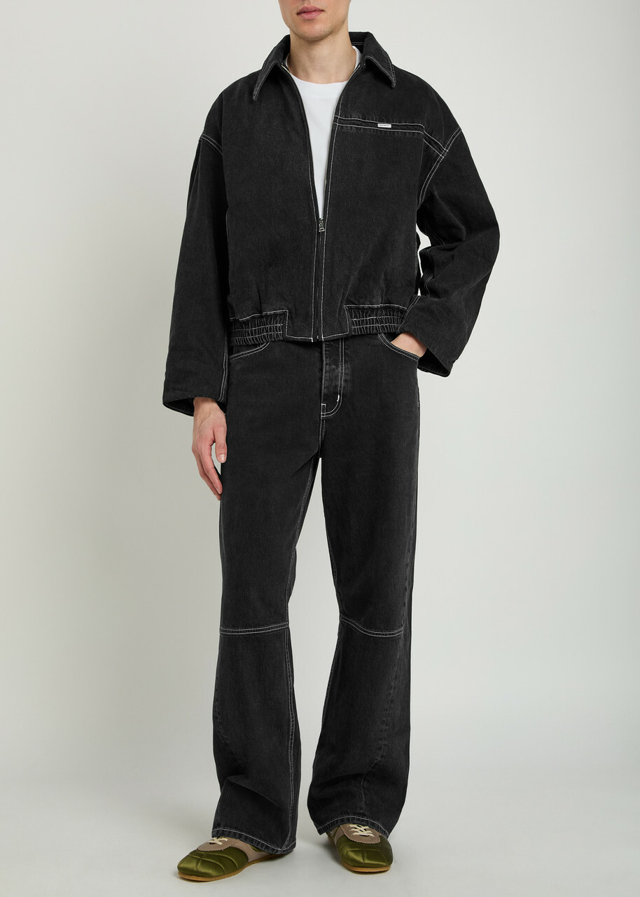 Nahmias Shadowstitch Denim Bomber Jacket Black