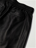 SAINT LAURENT - Tapered Leather Sweatpants - Black