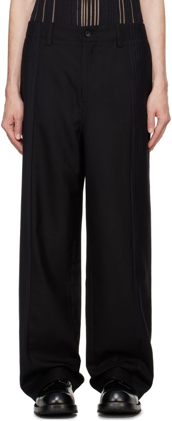 Photo: Feng Chen Wang Black Deconstructed Patchwork Trousers