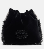Roger Vivier Pilgrim Mini beaded velvet bucket bag