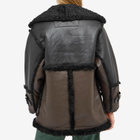 Shoreditch Ski Club Women's Reva Shearling Coat in Black/Bitter Chocolate Brown